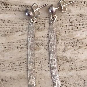 Stud Dangles Silver Earrings